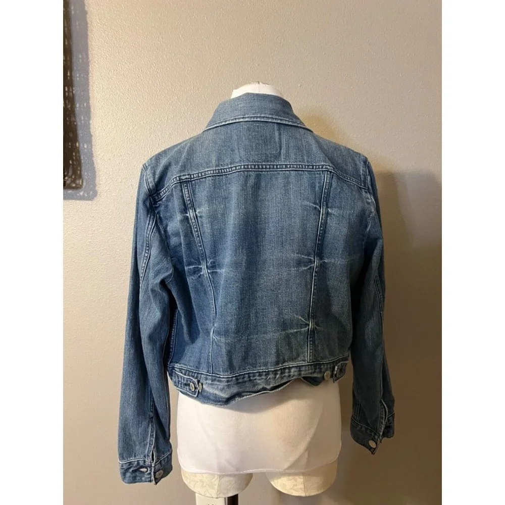 Levis Womens Jacket Blue XL Trucker Jean Cotton Denim Classic Washable - Picture 5 of 10
